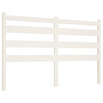 Tăblie de pat, alb, 206x4x100 cm, lemn masiv de pin - Img 2