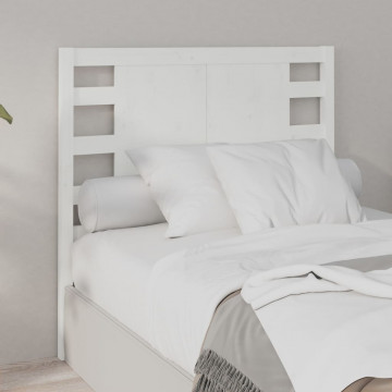 Tăblie de pat, alb, 96x4x100 cm, lemn masiv de pin - Img 1