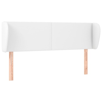 Tăblie de pat cu aripioare, alb, 147x23x78/88cm piele ecologică - Img 2