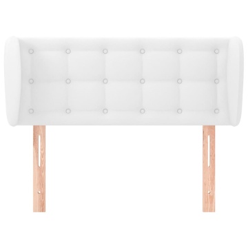 Tăblie de pat cu aripioare alb 83x23x78/88 cm piele ecologică - Img 3