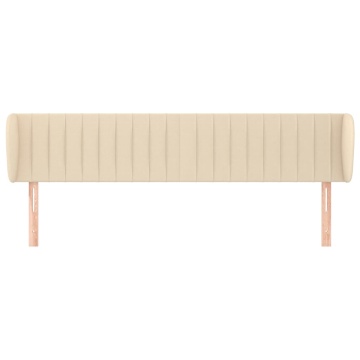 Tăblie de pat cu aripioare crem 203x23x78/88 cm textil - Img 3
