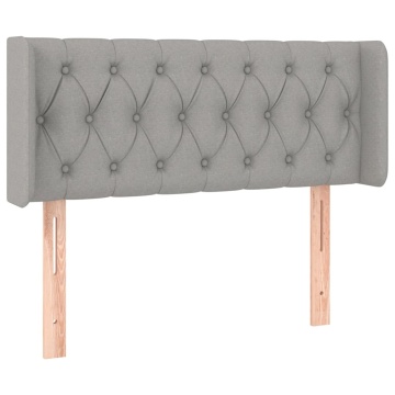 Tăblie de pat cu aripioare gri deschis 103x16x78/88 cm textil - Img 2