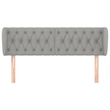 Tăblie de pat cu aripioare gri deschis 147x23x78/88 cm textil - Img 3