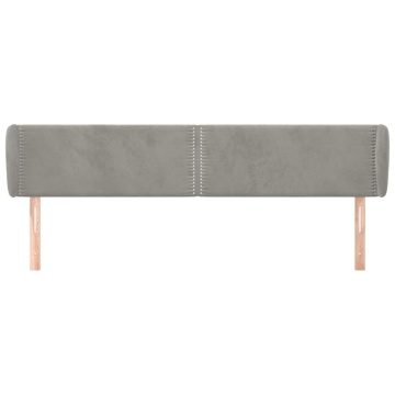Tăblie de pat cu aripioare gri deschis 163x23x78/88 cm catifea - Img 3