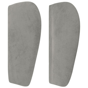 Tăblie de pat cu aripioare gri deschis 163x23x78/88 cm catifea - Img 4