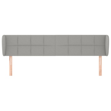 Tăblie de pat cu aripioare gri deschis 163x23x78/88 cm textil - Img 3