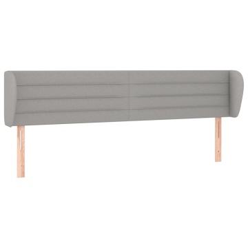 Tăblie de pat cu aripioare gri deschis 183x23x78/88 cm textil - Img 2
