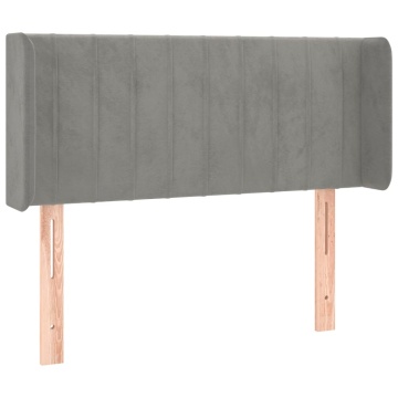 Tăblie de pat cu aripioare gri deschis 93x16x78/88 cm catifea - Img 2