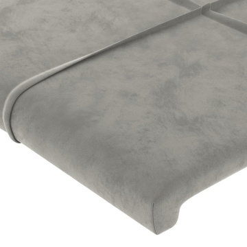 Tăblie de pat cu aripioare gri deschis 93x16x78/88 cm catifea - Img 8