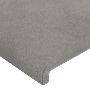 Tăblie de pat cu aripioare gri deschis 93x16x78/88 cm catifea - Img 8