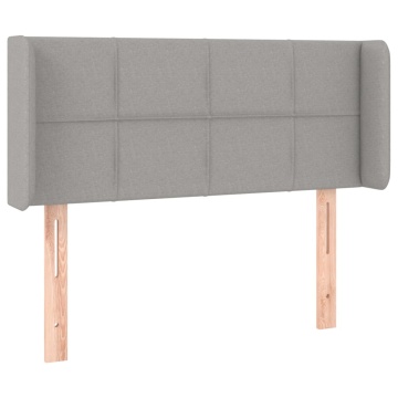 Tăblie de pat cu aripioare gri deschis 93x16x78/88 cm textil - Img 2