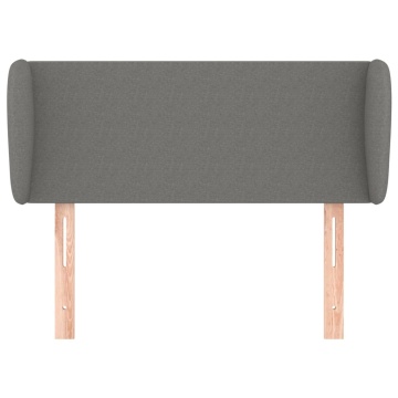 Tăblie de pat cu aripioare gri închis 103x23x78/88 cm textil - Img 3