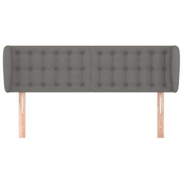 Tăblie de pat cu aripioare gri închis 147x23x78/88 cm textil - Img 3