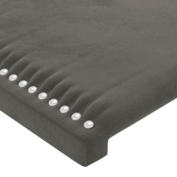 Tăblie de pat cu aripioare gri închis 183x16x118/128 cm catifea - Img 8