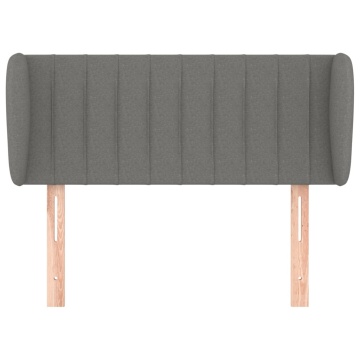 Tăblie de pat cu aripioare gri închis 93x23x78/88 cm textil - Img 3