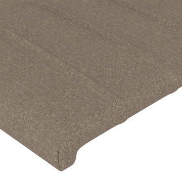 Tăblie de pat cu aripioare gri taupe 103x23x118/128 cm textil - Img 8