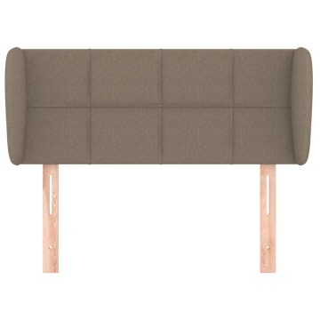 Tăblie de pat cu aripioare gri taupe 103x23x78/88 cm textil - Img 3