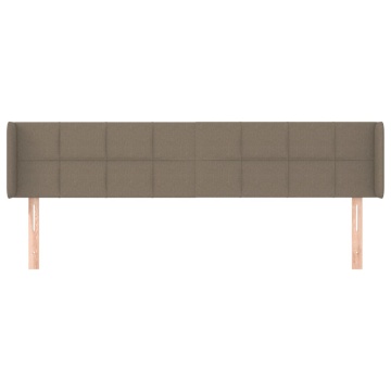 Tăblie de pat cu aripioare gri taupe 203x16x78/88 cm textil - Img 3