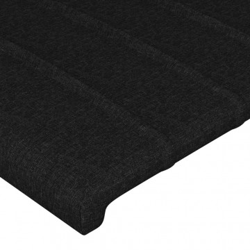 Tăblie de pat cu aripioare, negru, 103x16x118/128 cm, textil - Img 8