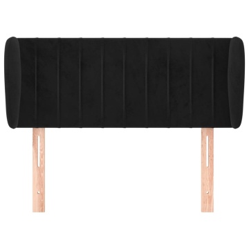 Tăblie de pat cu aripioare negru 103x23x78/88 cm catifea - Img 3