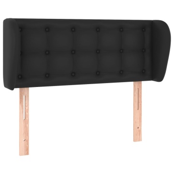 Tăblie de pat cu aripioare negru 103x23x78/88cm piele ecologică - Img 2