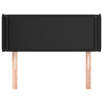 Tăblie de pat cu aripioare negru 93x16x78/88 cm piele ecologică - Img 3