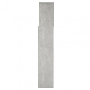 Tăblie de pat cu dulap, gri beton, 160x19x103,5 cm - Img 5