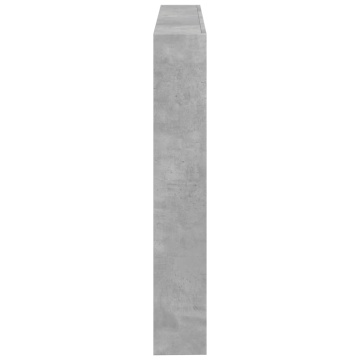Tăblie de pat cu dulap și LED, gri beton, 140x17x102 cm - Img 6