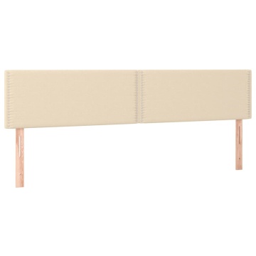 Tăblie de pat cu LED, crem, 200x5x78/88 cm, textil - Img 4