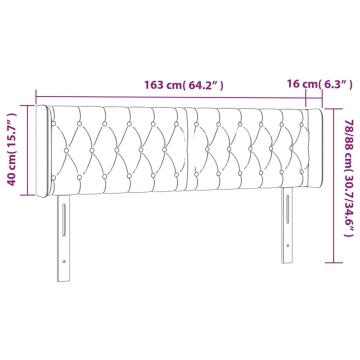 Tăblie de pat cu LED, gri deschis, 163x16x78/88 cm, textil - Img 5