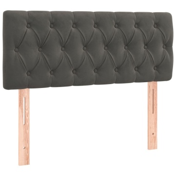 Tăblie de pat cu LED, gri închis, 90x7x78/88 cm, catifea - Img 4