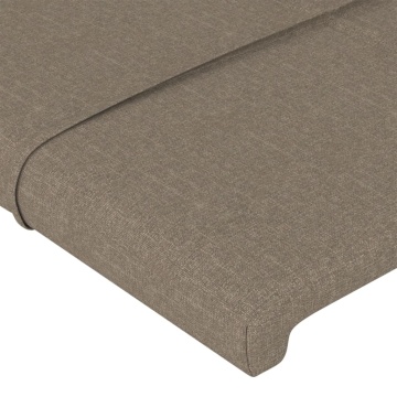 Tăblie de pat cu LED, gri taupe, 103x16x118/128 cm, textil - Img 6