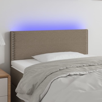 Tăblie de pat cu LED, gri taupe, 90x5x78/88 cm, textil - Img 1