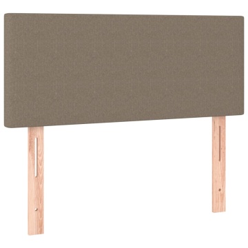 Tăblie de pat cu LED, gri taupe, 90x5x78/88 cm, textil - Img 4