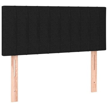 Tăblie de pat cu LED, negru, 100x5x78/88 cm, textil - Img 4