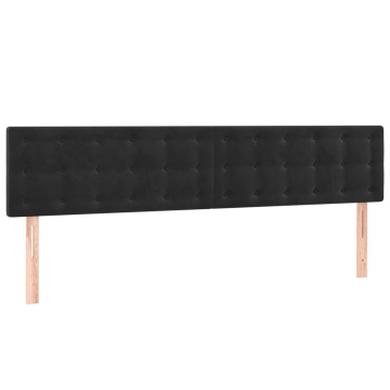 Tăblie de pat cu LED, negru, 200x5x78/88 cm, catifea - Img 4