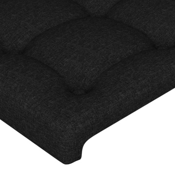 Tăblie de pat cu LED, negru, 90x5x118/128 cm, textil - Img 6