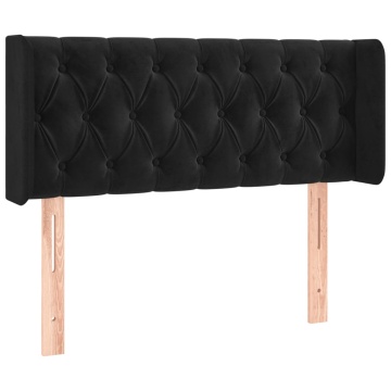 Tăblie de pat cu LED, negru, 93x16x78/88 cm, catifea - Img 3