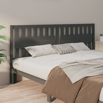 Tăblie de pat, gri, 205,5x4x100 cm, lemn masiv de pin - Img 1