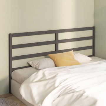 Tăblie de pat, gri, 206x4x100 cm, lemn masiv de pin - Img 3