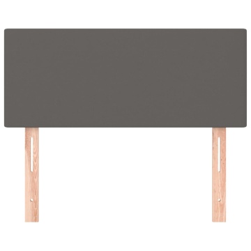 Tăblie de pat, gri, 90x5x78/88 cm, piele ecologică - Img 3
