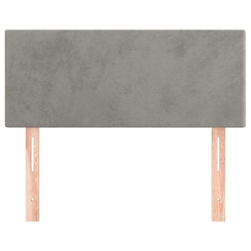 Tăblie de pat, gri deschis, 100x5x78/88 cm, catifea - Img 3