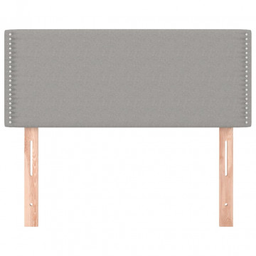 Tăblie de pat, gri deschis, 100x5x78/88 cm, textil - Img 3
