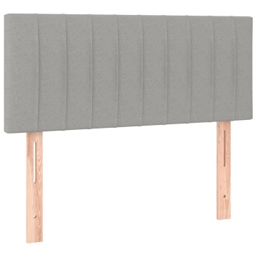 Tăblie de pat, gri deschis, 90x5x78/88 cm, textil - Img 2