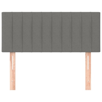 Tăblie de pat, gri închis, 100x5x78/88 cm, textil - Img 3