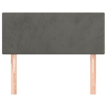 Tăblie de pat, gri închis, 90x5x78/88 cm, catifea - Img 3