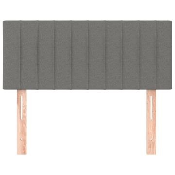Tăblie de pat, gri închis, 90x5x78/88 cm, textil - Img 3
