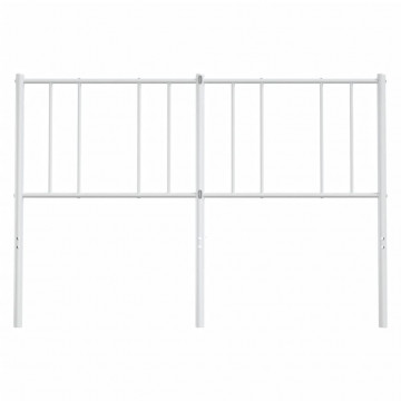 Tăblie de pat metalică, alb, 160 cm - Img 4