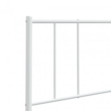 Tăblie de pat metalică, alb, 160 cm - Img 6