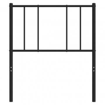 Tăblie de pat metalică, negru, 100 cm - Img 4